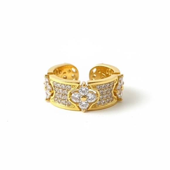 Jewelry - GOLD FLORETTE CZ ADJUSTABLE RING